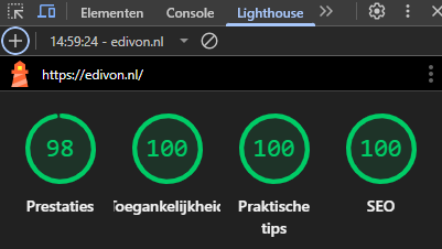 Google Lighthouse score