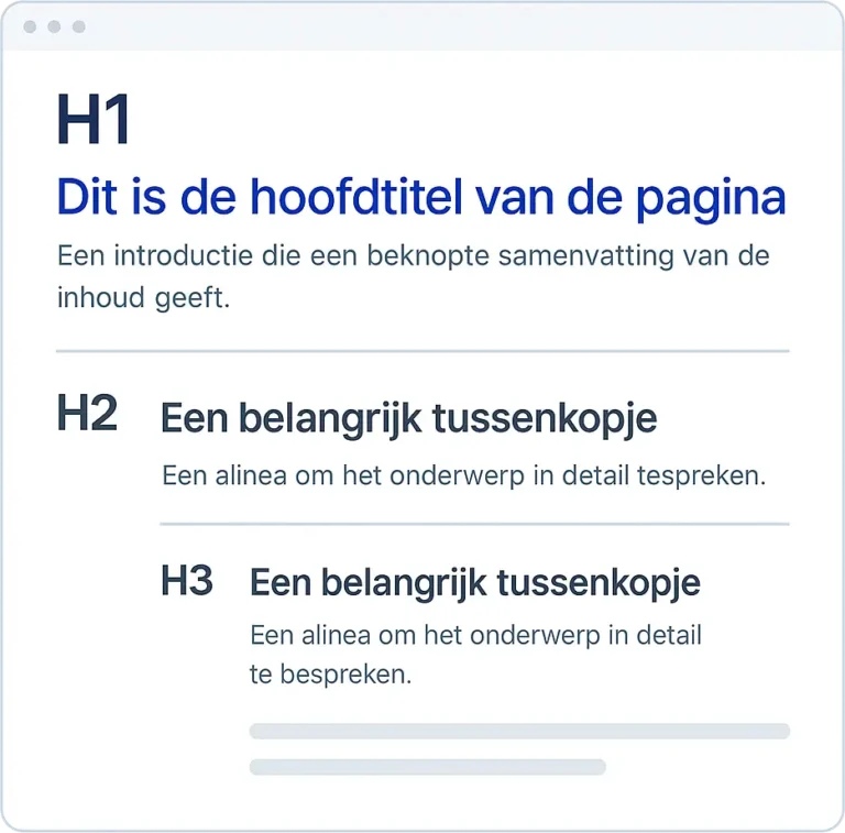 Kopjesstructuur H1, H2 en H3
