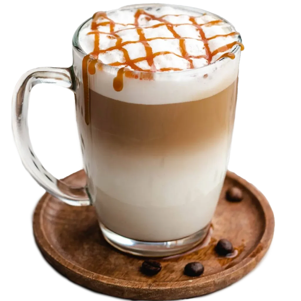 Latte machiatto met koffiebonen