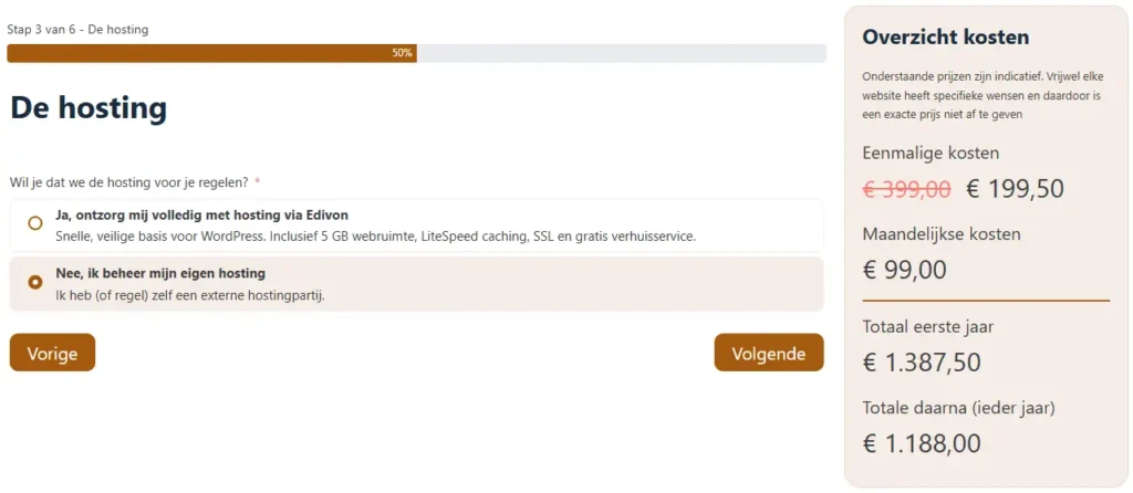 Wat kost een website? Bereken het zelf met de website calculator.